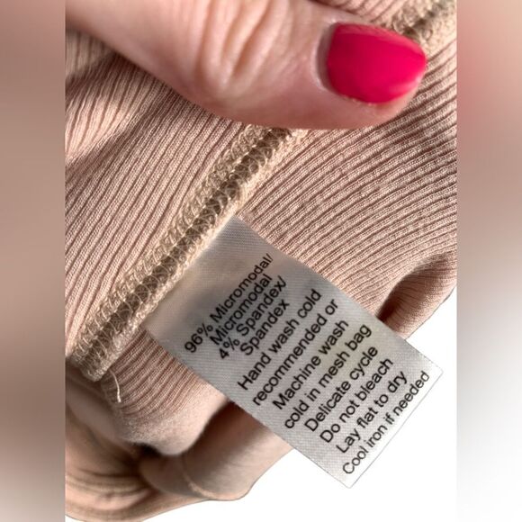 ATM Blush Nude Pink Super Soft Ribbed Sleeveless Bodysuit - Picture 6 of 7